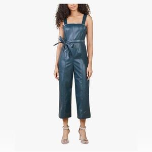 BCBGMaxAzria: Brandi Faux Leather Jumpsuit - Emerald Color